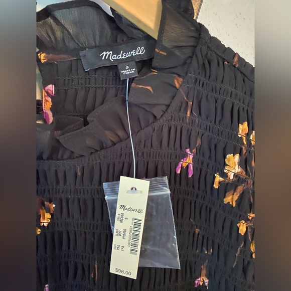 Madewell Floral Long Sleeve Top- NWT Small - Picture 2 of 3